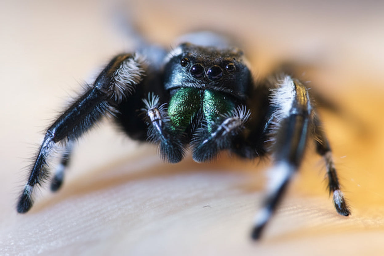 Springspinne Phidippus regius white Bahamas adultes  Männchen  Odysseus